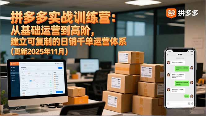 拼多多实战训练营：从基础运营到高阶，建立可复制的日销千单运营体系(更新11月-nangewz