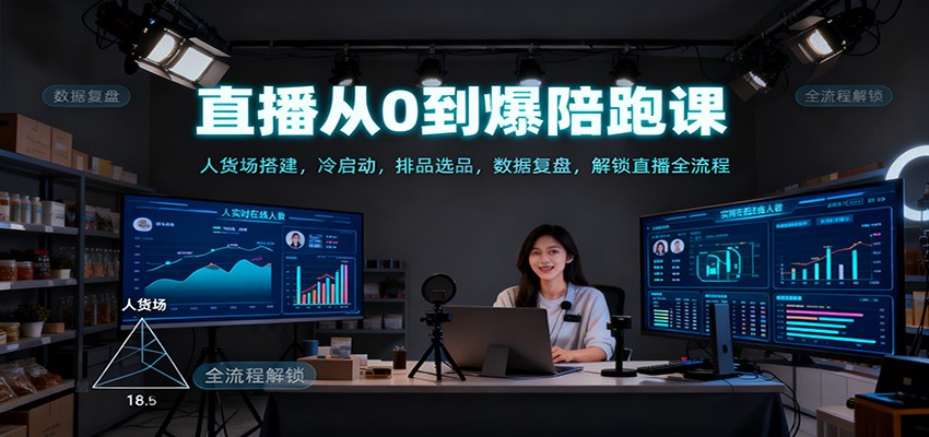 直播从0到爆陪跑课：人货场搭建，冷启动，排品选品，数据复盘，解锁直播全流程-nangewz