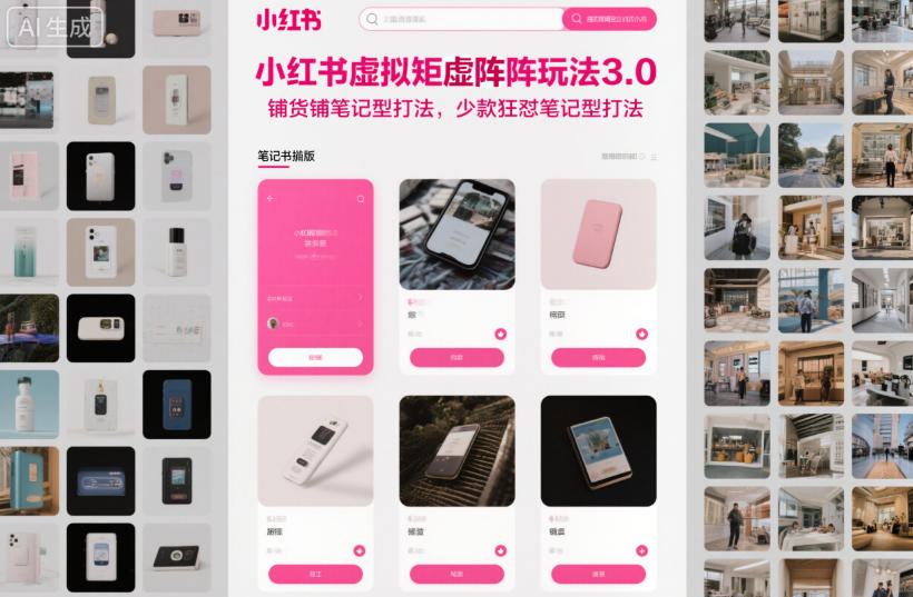 小红书虚拟矩阵玩法3.0，铺货铺笔记型打法，少款狂怼笔记型打法-nangewz