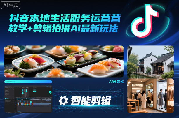 抖音本地生活服务运营教学+剪辑拍摄AI最新玩法-nangewz