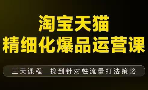 猫课子幽·淘宝天猫精细化爆品运营【音频+字幕+文档】(9月12-14杭州线下课)-nangewz