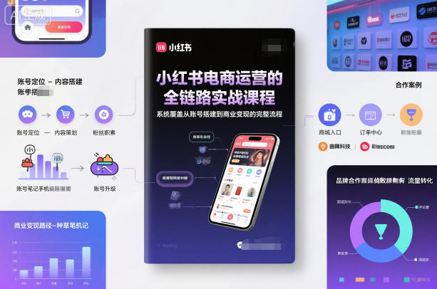 小红书电商运营的全链路实战课程，系统覆盖从账号搭建到商业变现的完整流程-nangewz