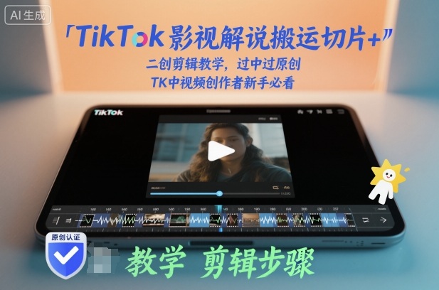 TikTok影视解说搬运切片+二创剪辑教学，过中过原创，TK中视频创作者新手必看-nangewz
