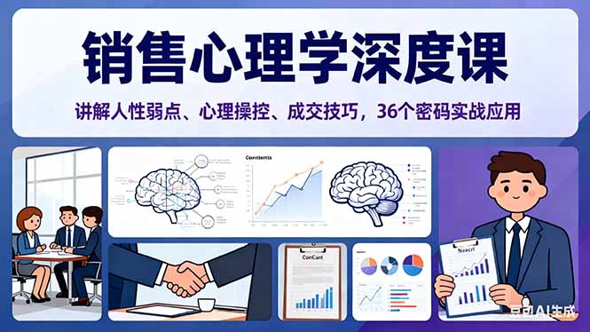 销售心理学深度课，讲解人性弱点、心理操控、成交技巧，36个密码实战应用-nangewz
