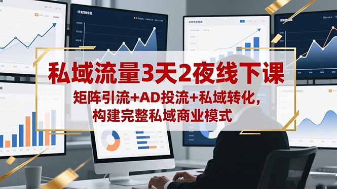 私域流量3天2夜线下课，矩阵引流+AD投流+私域转化，构建完整私域商业模式-nangewz