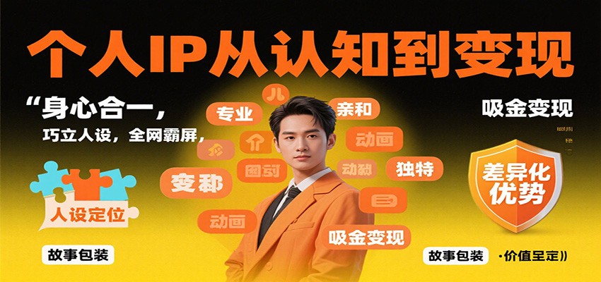 个人IP从认知到变现，身心合一，巧立人设，全网霸屏，吸金变现-nangewz