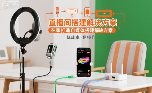 直播间搭建解决方案，在家打造自媒体搭建解决方案-nangewz