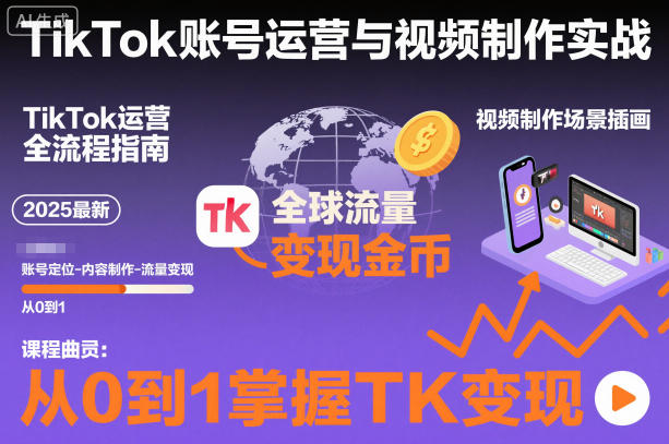 2025最新TikTok账号运营与视频制作实战全流程，从0到1掌握TK变现(含11月最新TK搬运技术)-nangewz