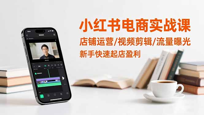 小红书电商实战课：店铺运营/视频剪辑/流量曝光，新手快速起店盈利-nangewz