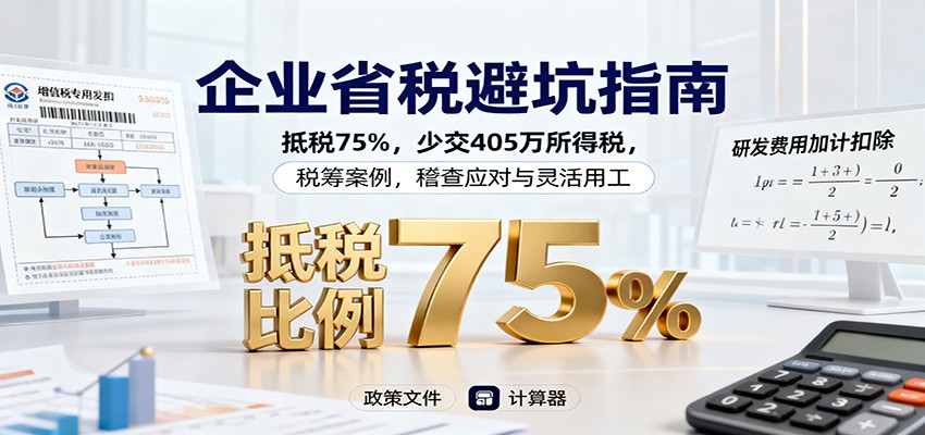 企业省税避坑指南：抵税75%，少交405万所得税，税筹案例，稽查应对与灵活用工-nangewz