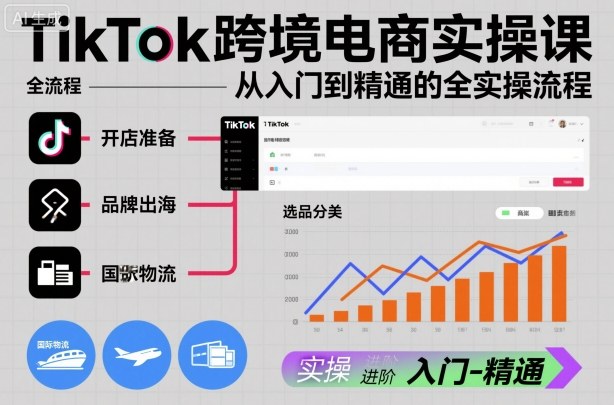 TikTok跨境电商实操课，从入门到精通的全实操流程-nangewz