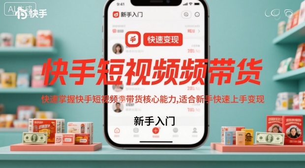 快手短视频带货，快速掌握快手短视频带货核心能力，适合新手快速上手变现-nangewz