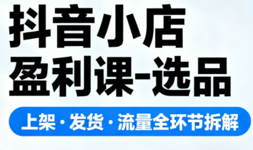 抖音小店盈利课-选品·上架·发货·流量全环节拆解-nangewz