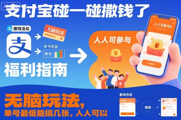 支付宝碰一碰撒钱了，无脑玩法，单号最低能搞几张，人人可以撸【揭秘】-nangewz