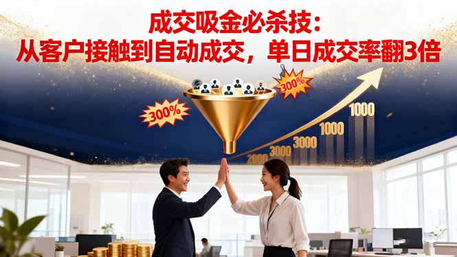 吸金成交营销必杀技：从客户接触到自动成交，单日成交率翻3倍-nangewz