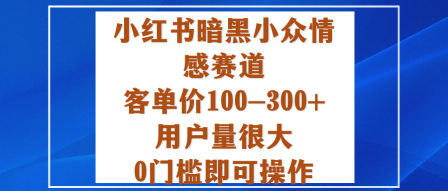 小红书暗黑小众情感赛道，客单价100-300+用户量很大，0门槛即可操作-nangewz