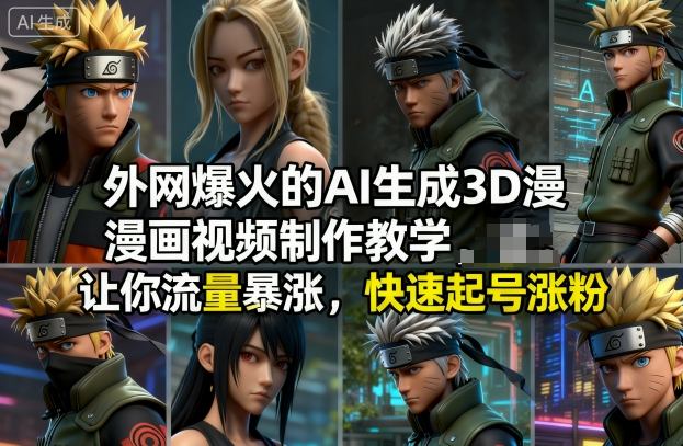 外网爆火的AI生成3D漫画视频制作教学，让你流量暴涨，快速起号涨粉！-nangewz