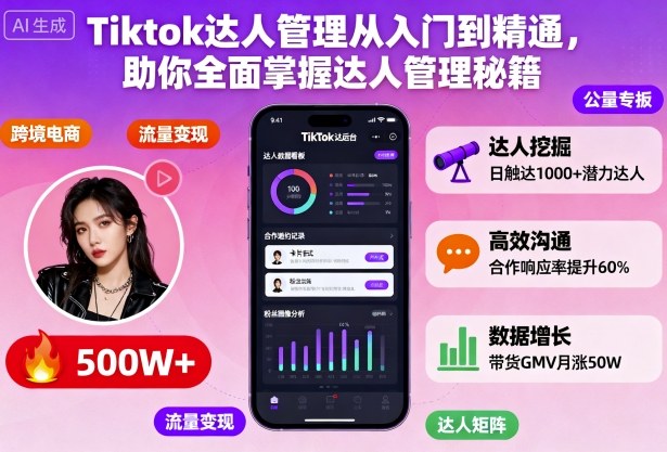 Tiktok达人管理从入门到精通，助你全面掌握达人管理秘籍-nangewz