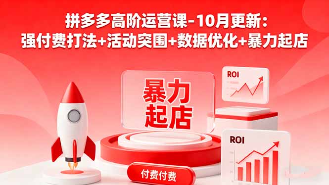 拼多多高阶运营课-10月更新：强付费打法+活动突围+数据优化+暴力起店-nangewz