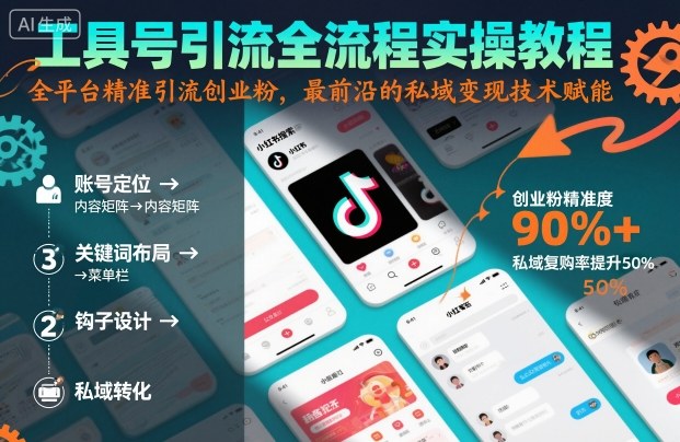 工具号引流全流程保姆级实操教程，全平台精准引流创业粉，最前沿的私域变现技术赋能-nangewz