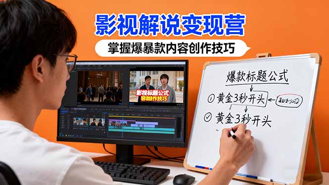 影视解说变现营：通过30+实战案例爆款内容创作技巧，掌握影视解说盈利密码-nangewz