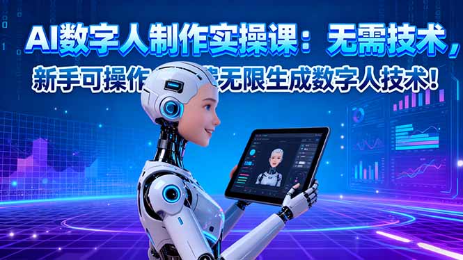 AI数字人制作实操课：无需技术，新手可操作，免费无限生成数字人技术！-nangewz
