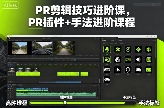 PR剪辑技巧进阶课，PR插件+手法进阶课程-nangewz
