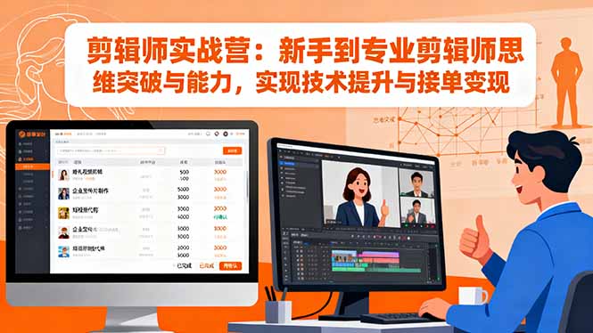 剪辑师实战营：新手到专业剪辑师思维突破与能力，实现技术提升与接单变现-nangewz