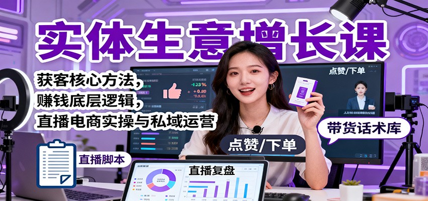 实体生意增长课：获客核心方法，赚钱底层逻辑，直播电商实操与私域运营-nangewz