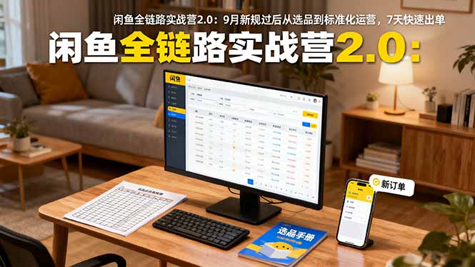 闲鱼全链路实战营2.0：9月新规过后从选品到标准化运营，7天快速出单-nangewz
