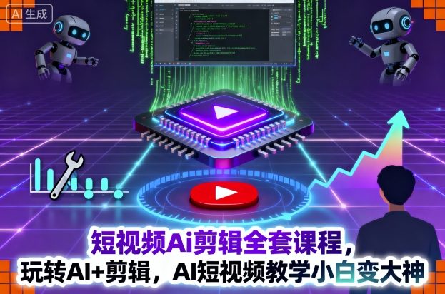 短视频Ai剪辑全套课程，玩转AI+剪辑，AI短视频教学小白变大神-nangewz