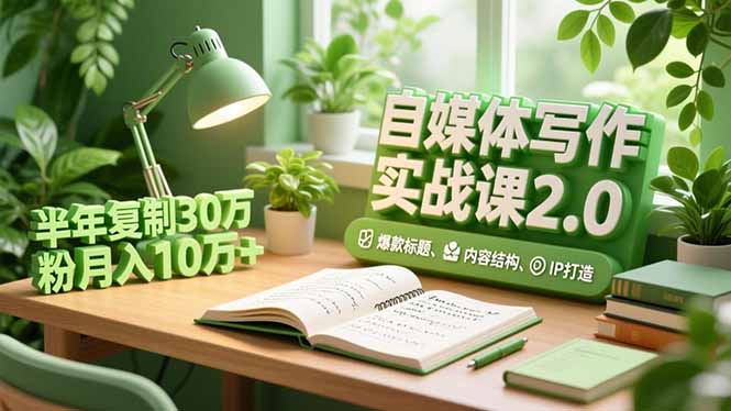 自媒体写作实战课2.0，爆款标题、内容结构、IP打造，半年复制30万粉月入10万+-nangewz