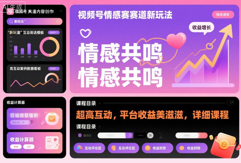 视频号情感赛道新玩法，超高互动，平台收益美滋滋，详细课程-nangewz