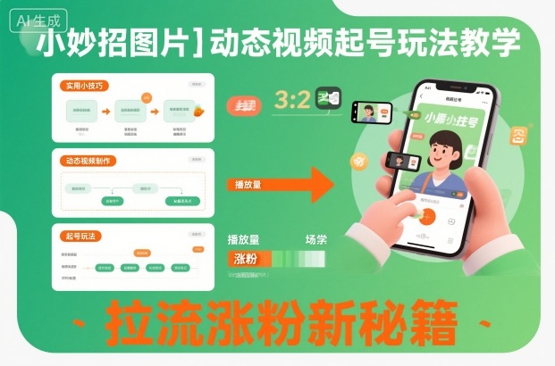 小妙招图片＋动态视频起号玩法教学，拉流涨粉新秘籍-nangewz