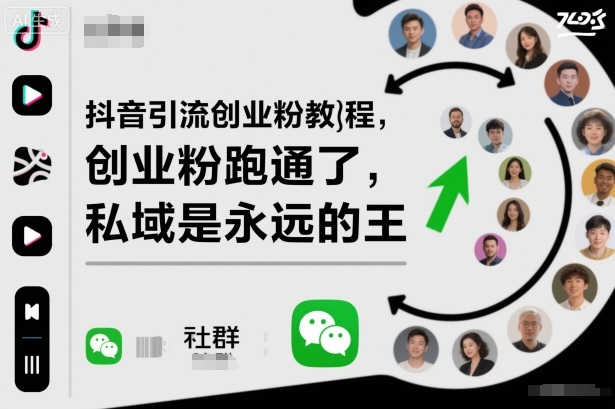 抖音引流创业粉教程，创业粉终于跑通了，私域是永远的王-nangewz