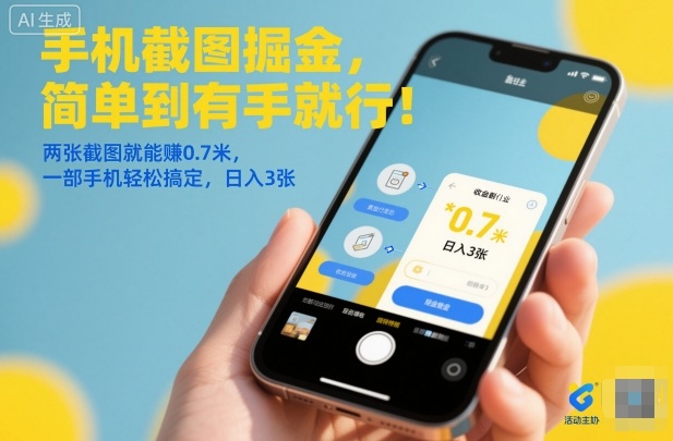 手机截图掘金，简单到有手就行！两张截图就能賺0.7米，一部手机轻松搞定，日入3张【揭秘】-nangewz