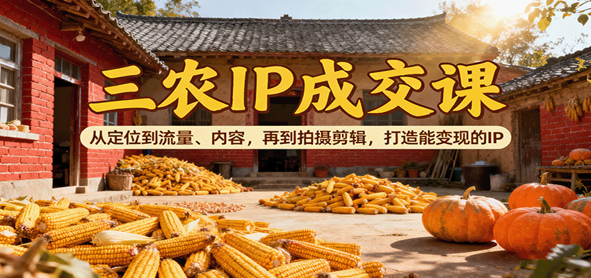 三农IP成交课：从定位到流量、内容，再到拍摄剪辑，打造能变现的IP-nangewz