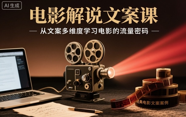 电影解说文案课，从文案多维度学习电影的流量密码-nangewz