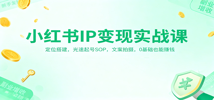 小红书IP变现实战课：定位搭建，光速起号SOP，文案拍摄，0基础也能赚钱-nangewz