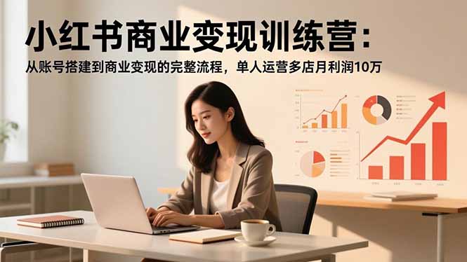 小红书商业变现训练营：从账号搭建到商业变现的完整流程，单人运营多店月利润10万-nangewz
