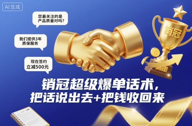 销冠超级爆单话术，把话说出去+把钱收回来-nangewz