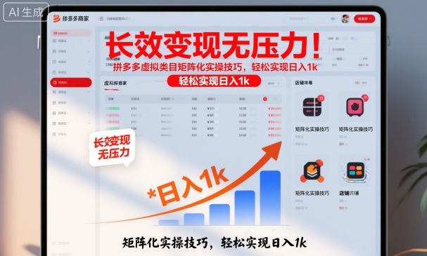 长效变现无压力！拼多多虚拟类目矩阵化实操技巧，轻松实现日入1k【揭秘】-nangewz
