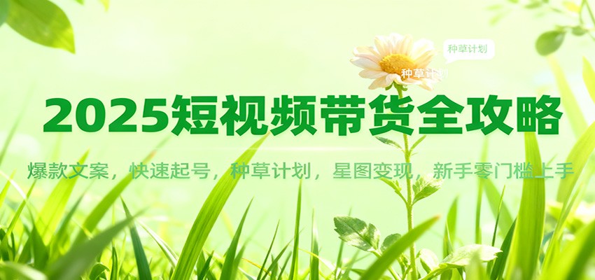 2025短视频带货全攻略：爆款文案，快速起号，种草计划，星图变现，新手零门槛上手-nangewz