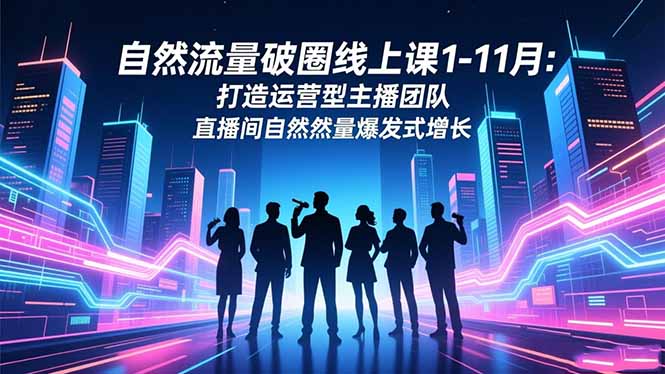 自然流量破圈线上课1-11月：打造运营型主播团队 直播间自然流量爆发式增长-nangewz