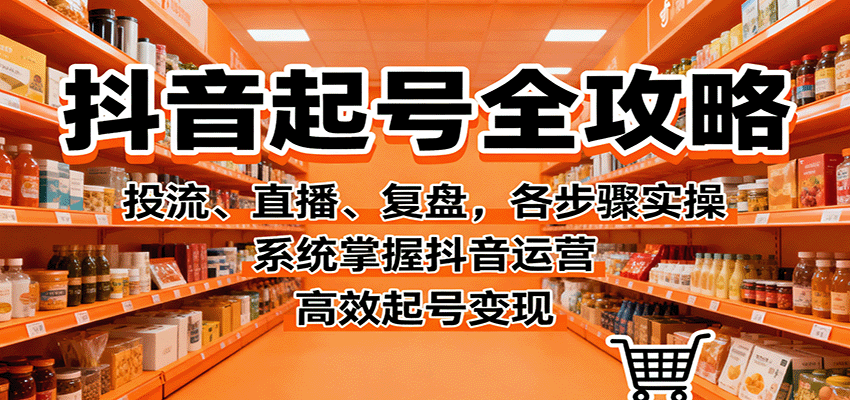 抖音起号全攻略，投流、直播、复盘，各步骤实操，系统掌握抖音运营，高效起号变现-nangewz