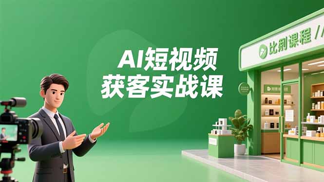 AI短视频获客实战课，数字人创作、实体行业应用、精准引流，30天获取客源月入6万+-nangewz