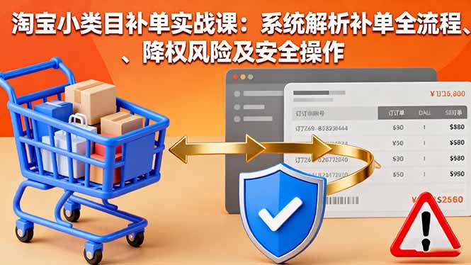 淘宝小类目补单实战课：系统解析补单全流程、降权风险及安全操作-nangewz