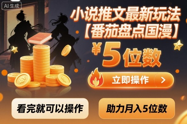 小说推文最新玩法，助力月入5位数【番茄盘点国漫】玩法，看完就可以操作-nangewz