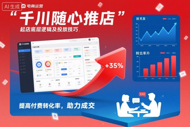 千川随心推起店底层逻辑及投放技巧，提高付费转化率，助力成交-nangewz