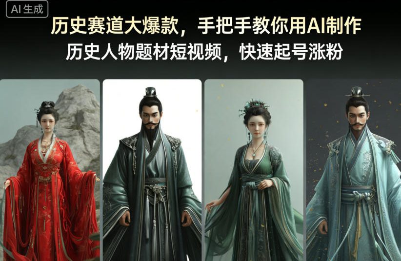 历史赛道大爆款，手把手教你用AI制作历史人物题材短视频，快速起号涨粉-nangewz